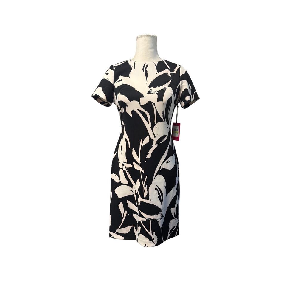 Vince Camuto women’s Abstract Floral Dress black white sz 4